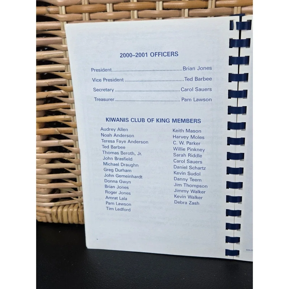 Kiwanis Club of King NC Treasured Recipes Community Cookbook 2001 Spiral Bound